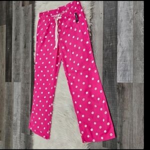 Old Navy Hot Pink  Polka Dot  100% Cotton Snowman  Flannel Pajamas Pants
